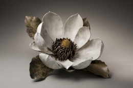 Sugiura Yasuyoshi, Japanese stoneware, Japanese ceramic sculpture, magnolia, 2008