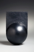 Yagi Kazuo, smoke-glazed sculpture, Japanese black smoke-infused stoneware, Japanese kokuto, Japanese non-utilitarian sculpture, 1978