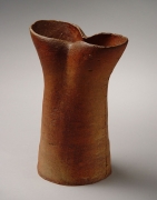 Mori Togaku, Bizen vertical vessel, ca. 1990, Japanese contemporary ceramics, modern, sculpture