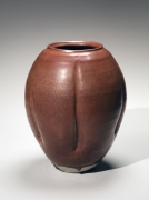 Persimmon-colored iron-glazed lobed ovoid vase, ca. 1959