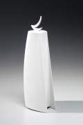 Standing narrow covered sculptural vessel, 2017