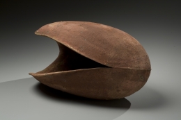 Ovoid, horizontal vessel with deep red slip glaze and wide mouth, 2008