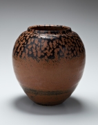 Shimizu Uichi, Japanese glazed stoneware, Japanese iron-glazed vessel, ca 1965