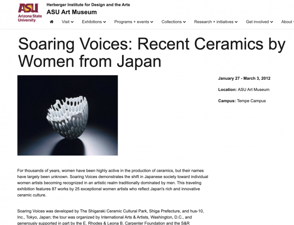 Soaring Voices - Contemporary Japanese Women Ceramic Artists