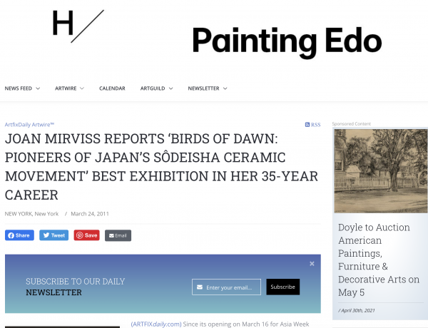 Joan Mirviss Reports 'Birds of Dawn: Pioneers of Japan's Sôdeisha Ceramic Movement' Best Exhibition in Her 35-year Career